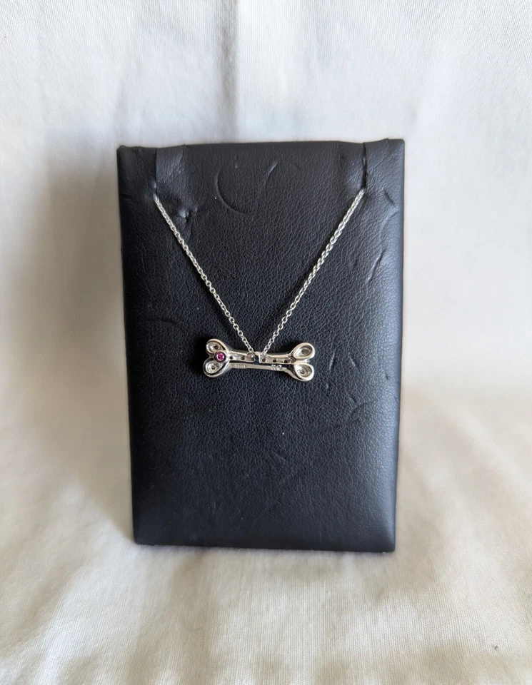 Roberto Coin 18K белое золото цепочка и собака кости подвеска - Изображение 2 из 4