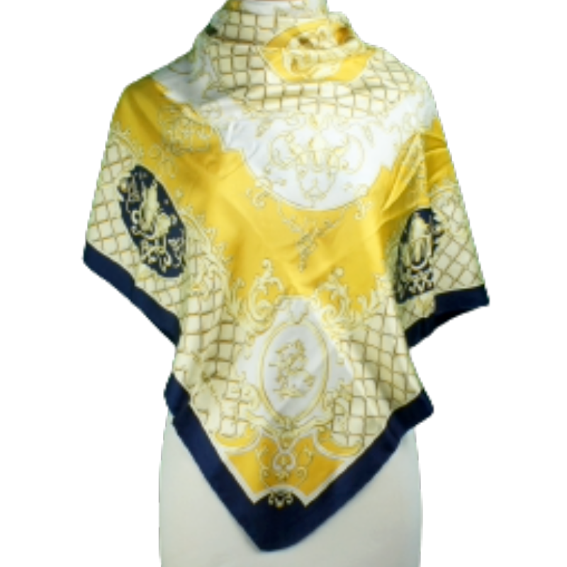 Authentic Vintage Pierre Balmain Paris Luxury silk Scarf Square