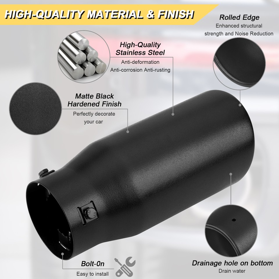 Exhaust Tip For Ford F-150 Dual 2.5 Inlet 3.5 Outlet 9.5 Long