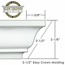 Peel  Stick Easy Crown Molding - 80' room Kit - 4 inside corners