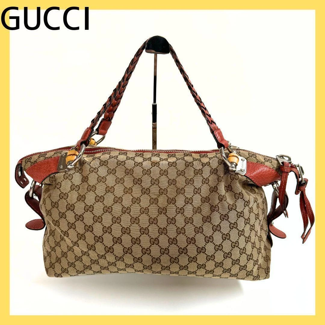 Authentique sac / sac de voyage femme Boston beige marron GUCCI   Occasion, léger