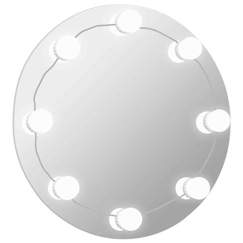 Wall Mirror with LED Lights Round Glass vidaXL - Picture 2 of 12