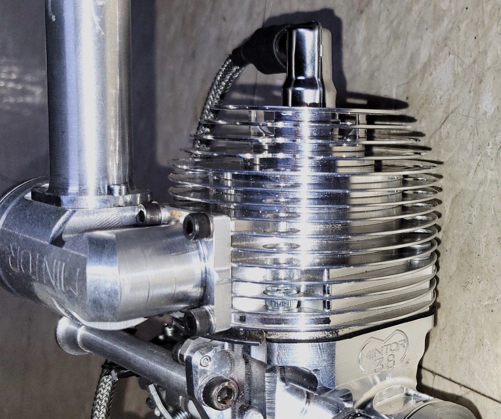 Mintor 38cc Gas R/C Engine with RCEXL Electronic Ignition and muffler