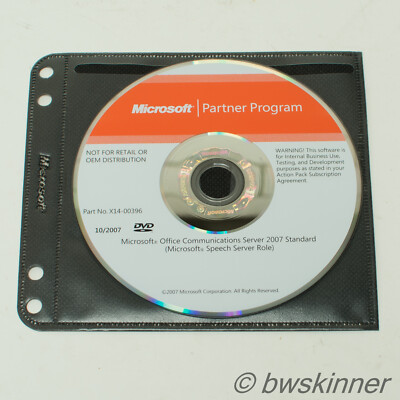 Microsoft Partnerprogramm Office Communications Server 2007 Original CD.