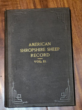RARE 1889 American Shropshire Sheep Record VOL II   CLEAN SOLID