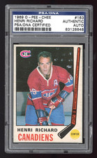 1969 O-Pee-Chee 163 Henri Richard PSA/DNA Centered HQ Card Stanley Cup Champions