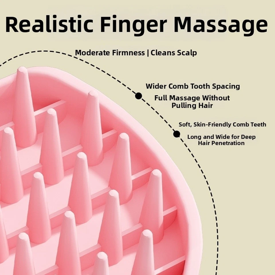 Shower Massage Silicone Scalp Brush Hair Washing Brush Flexible Bristles