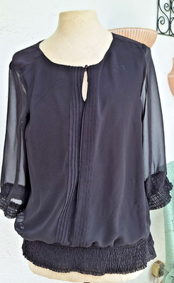 Damen Bluse Vera Moda schwarz Gr. L mit Gummizug, sehr edel!