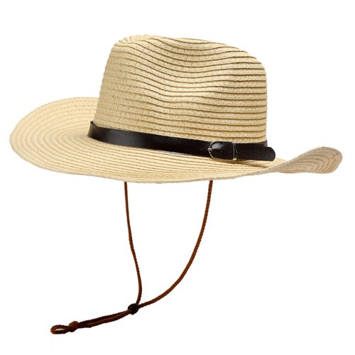 Summer Straw Visor Hat Wide Brim Sun Protection Cap Western Cowboy Hat Hiking - Picture 13 of 15