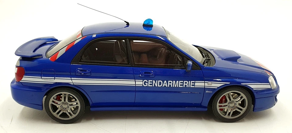Otto Mobile 1/18 Scale OT948 - Subaru Impreza WRX Gendamerie - Blue/White - Image 4 of 4