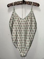 Revolve NWT $164 PEPPER & MAYNE In Mint Green Floral One-Piece Swimsuit Large