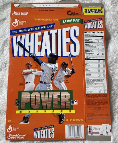 1999 Wheaties MLB Power Hitters Box  Griffey Jr. ,McGwire, Martinez Flattened - Picture 1 of 4