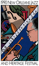 1990 New Orleans Jazz Poster freaturing George 