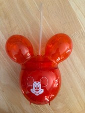 Disney Parks Mickey Mouse Red Balloon Sipper Cup and Straw NEW