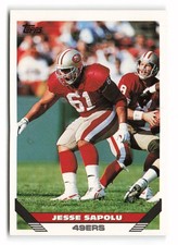1993 Topps Jesse Sapolu #387 San Francisco 49ers