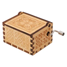 Hand Crank Music Box Portable Wooden Castle In The Sky