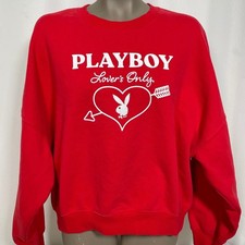 Playboy By Pacsun Love Club Lover's Only Red Sweatshirt Women's SMALL