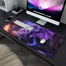 40 90cmLarge Purple Fire-Breathing Dragon Mousepad - Anti-Slip Rubber Base, Smoo