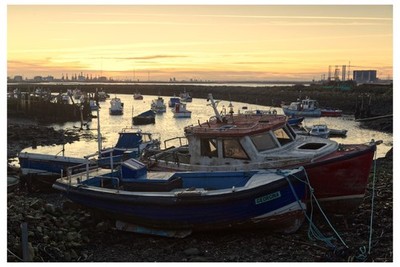 Paddys Hole, South Gare, Redcar, UK.. - 30'' x 20'' - LEINWAND - MEERESLANDSCHAFT SONNENUNTERGANG