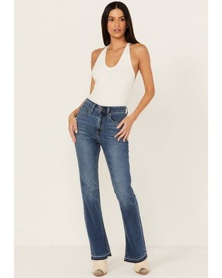 Levi's Women's Dark Wash Wait High Rise 725 Slit Hem Stretch Bootcut Jeans -