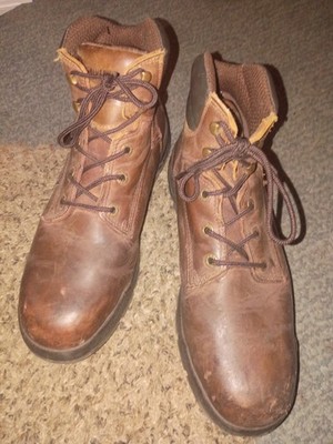 Men's 11.5 Wolverine DuraShocks SR 6'' Steel Toe Boots Brown Leather Work Lace-Up