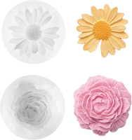 2 StüCk Kerzen Silikonformen Rosen Daisies Silikonformen GießFormen DIY Kerzenfo