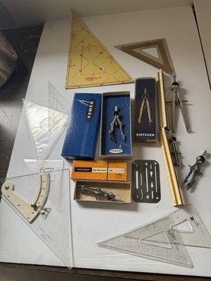 VTG Vintage  Dietzgen Vemco Drafting Lot Tools Huge Lot