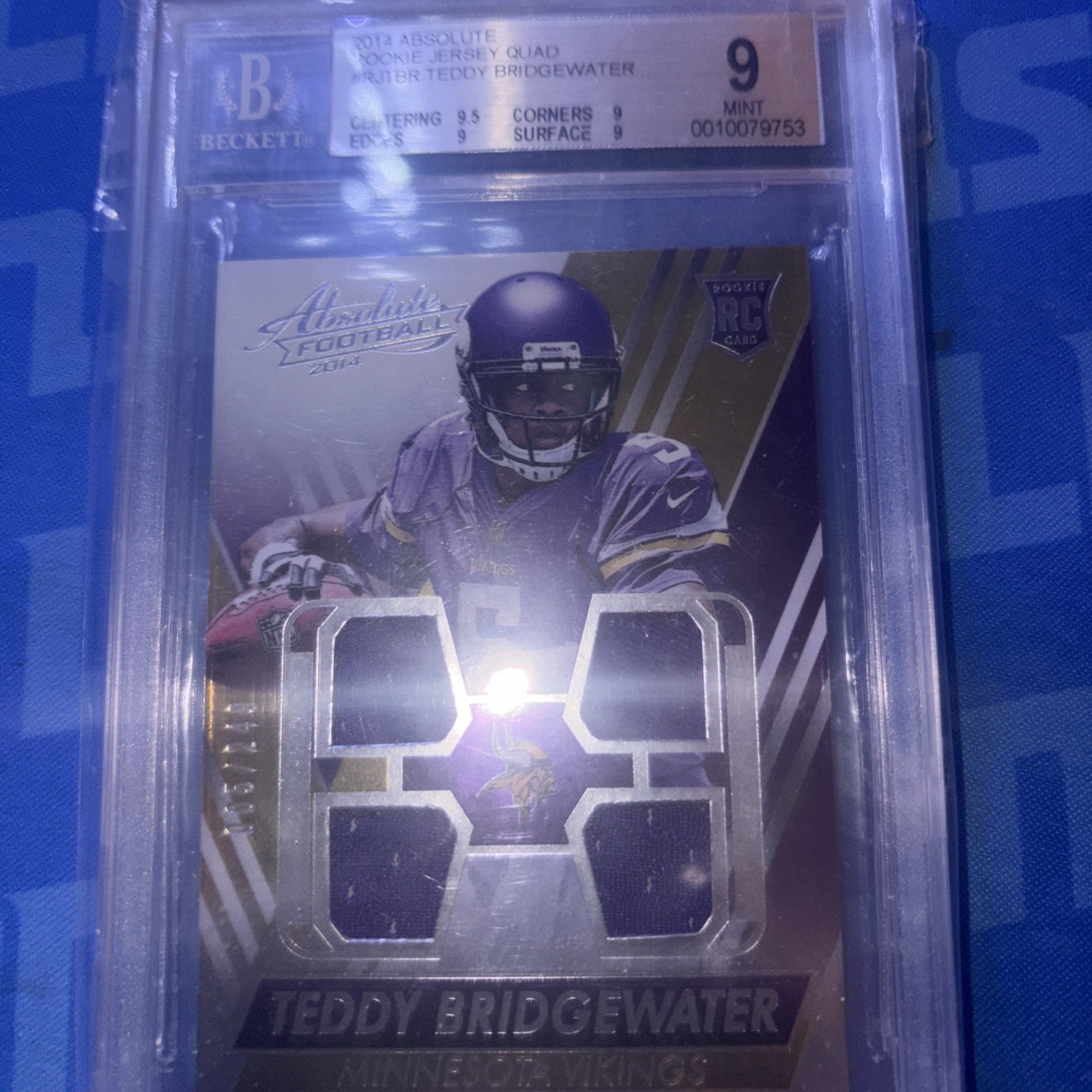 Teddy Bridgewater Topps Supreme Rookie Quad Patches #TBR Base