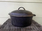 Vintage Hammered Cast Iron Dutch Oven - 8 - Thermometer Wagner (?) Unmarked Flaw