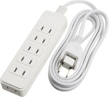 ELECOM Power Tap Wiring Easy 180  Swing Plug 6 Addition 2M White T-S02-262