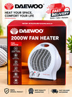 Daewoo 2000W Round Fan Heater – 2 Heat Settings & Automatic Safety Cut-Out