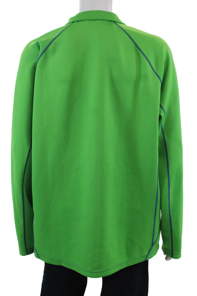 Camisa Sunice Para Hombres Manga Larga Cuarto Cremallera Cuello Simulado Verde Azul Talla 2XL Foto 3 de 4