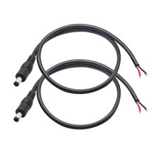 12V DC Power Pigtail Cable 5.5x2.1mm Male Plug 18AWG 5521 1.65 FT 2 PCS