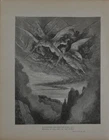Antique Gustave Dore Satan Hell Battle Angels War Occult Printed 1880 History