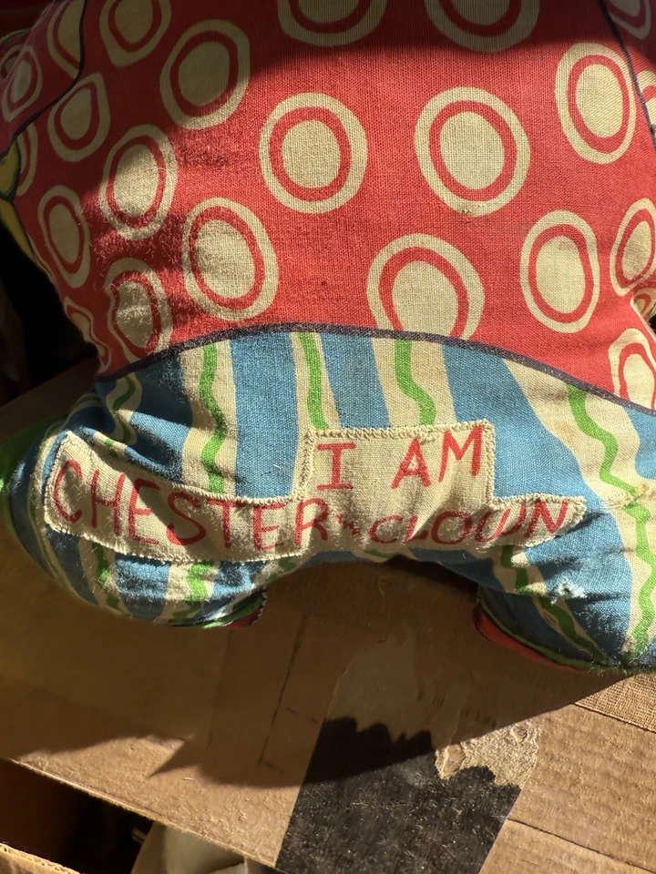 Almohada vintage Chester The Clown corte y costura acabado años 60 Foto 3 de 4