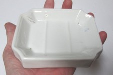 Vintage Antique Solid White Ironstone Soap Di...