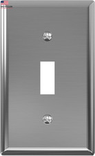 Toggle Light Switch Stainless Steel Wall Plate, 1-Gang Metal Switch Cover, Stan