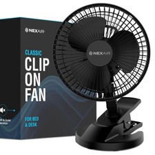 6-Inch Portable Desk or Clip-on Fan with Two Quiet Speeds - Small Personal Co...