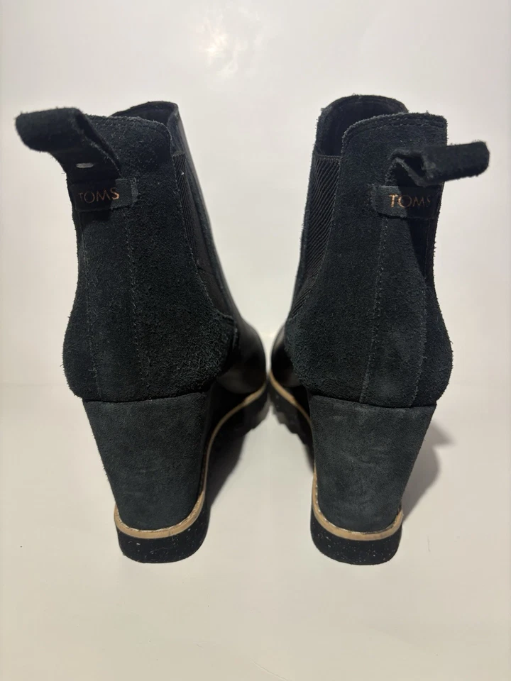 Botas resistentes al agua TOMS para mujer talla 7 Maddie negras con suela de cuña Foto 4 de 4