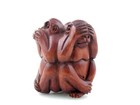 Japanese Boxwood Netsuke 3 Monkeys "NO SEE, TALK, HEAR" About Ghost #03232603 — photo 4