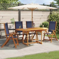 GartenstüHle 4 StüCk Klappbar Massivholz Akazie Textilene Terrasse Balkon