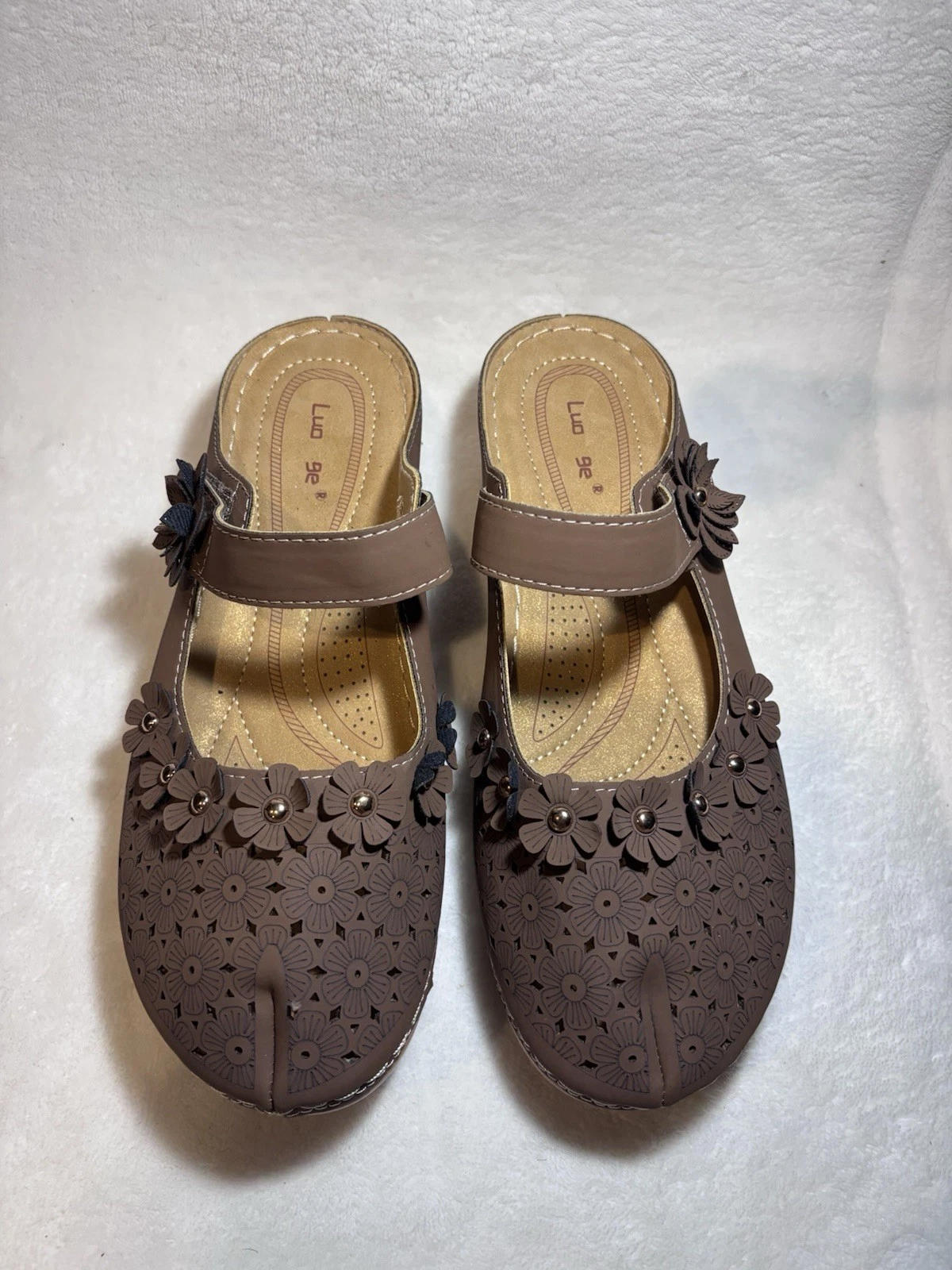Lou Ge Clog Mules Brown Women Size 11 Brown Slip On Comfort Shoes