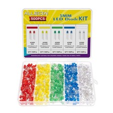 5MM LED Diode Light Assortment Kit 5 Color Low Voltage Circuit Emitting Diodes