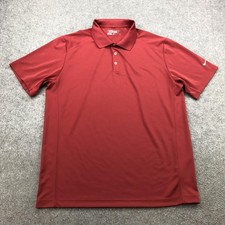 Nike Polo Shirt Mens XL Red Solid Golf Dri-FIT Tour Performance Golf Top Casual