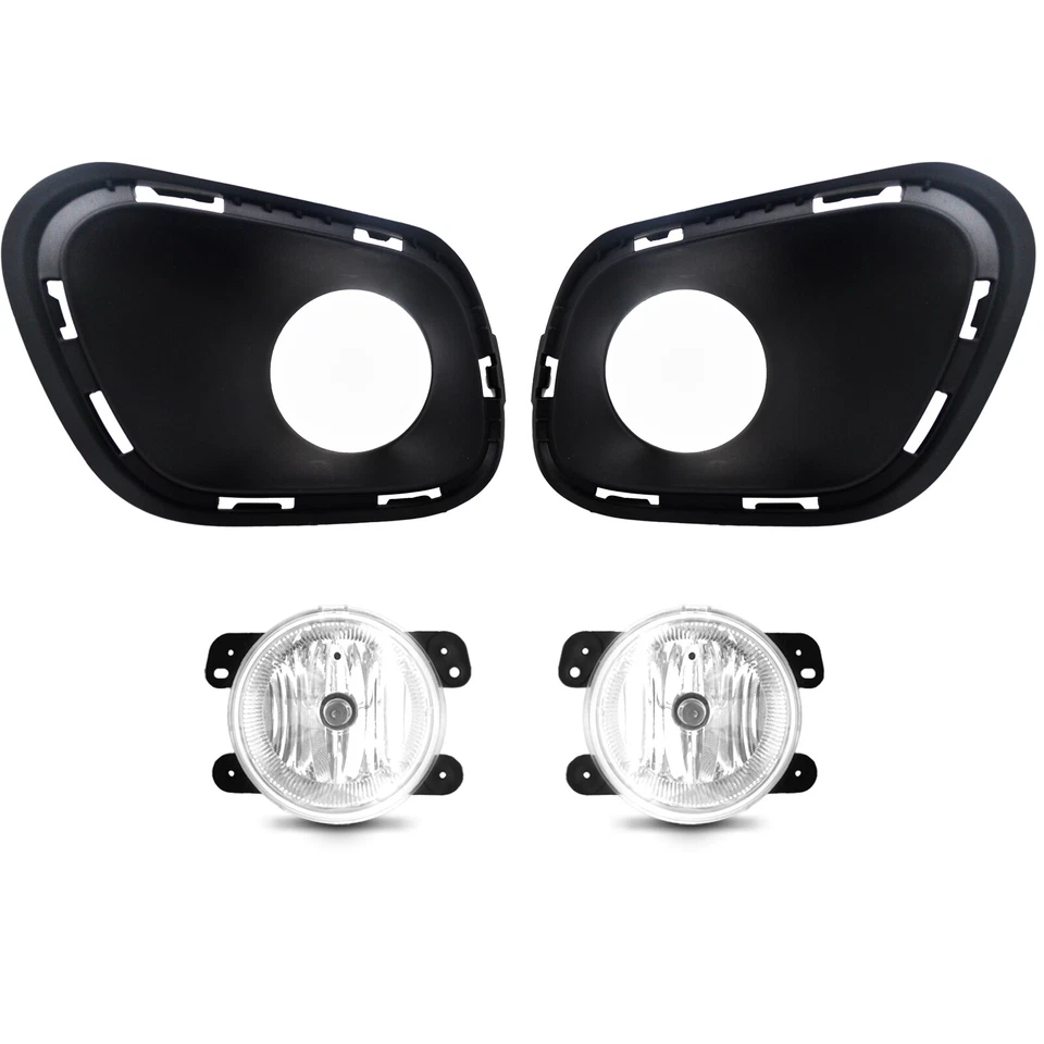 Clear Lens Fog Lights Bumper Lamps with Bulbs For 2014-2018 Jeep Cherokee - Imagem 2 de 4