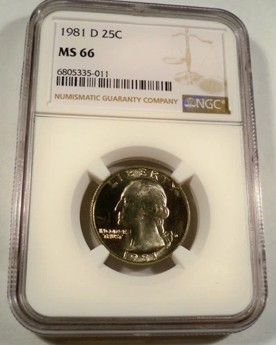 1981-D NGC MS66 WASHINGTON QUARTER 25c MS 66
