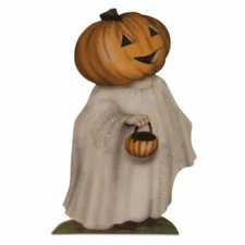 Bethany Lowe Retro Vintage Style Pumpkin Treats Wood Standing Dummy Board 12 in