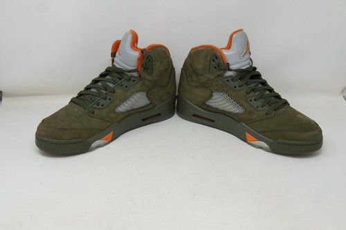Nike Air Jordan 5 Retro Army Olive Solar Orange Sneaker DD0587-308 Men's Size 10 - Picture 7 of 9