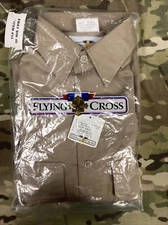NWT, Army Flying Cross, Men’s Long Sleeve Shirt, Tan, 15.0 (34/35-R-C),  46/54