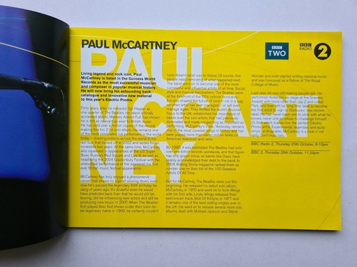 Programme & DVD Paul McCartney London Camden Roundhouse 2007 BBC Electric Proms - Picture 7 of 12